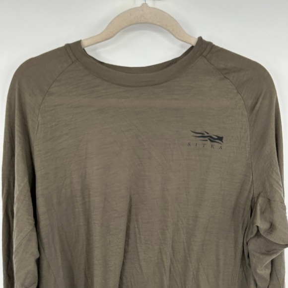 SITKA Core Merino 120 LS Crew Long Sleeve Shirt Mens XLarge Olive Green - Picture 2 of 10